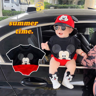 Bodysuit cho bé cộc tay chất thun lạnh mềm mát, Body chip Mickey cho bé gái bé trai, Đồ sơ sinh liền thân từ 0-12 tháng