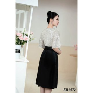 Đầm EMY EM9372 Xoè Phối Kim Sa