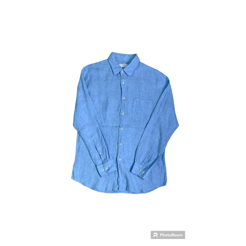 sơ mi linen Nhật xanh biển