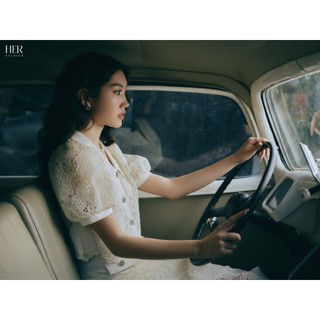 Set váy ren nữ Her studios kiểu áo croptop chân váy dài