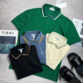 Polo l.coste viền chun cổ & tay kẻ dáng slim 3832