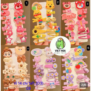 Set Kẹp Cặp Cột Tóc Cho Bé Gái Xinh Xắn