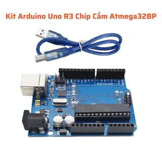 Kit Arduino Uno R3 Chíp Cắm Atmega328P Kèm Cáp Kết Nối Trị Giá 15K (BH 06 Tháng)