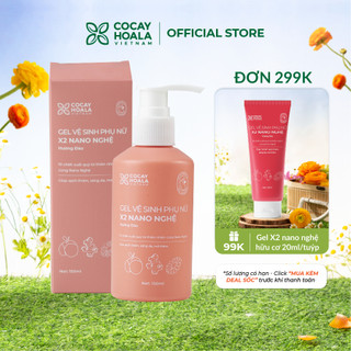 Dung dịch vệ sinh phụ nữ Gel x2 nano nghệ hữu cơ đào chín Cỏ Cây Hoa Lá, lưu hương, dưỡng ẩm,hồng mịn, se khít, 150ml
