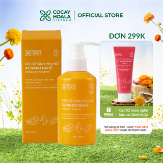 Dung dịch vệ sinh phụ nữ Gel x2 nano nghệ hữu cơ Cỏ Cây Hoa Lá giảm viêm ngứa, khử mùi, an toàn cho mẹ bầu - 150ml