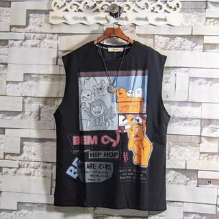 Áo thun nam ba lỗ tanktop mùa hè in họa tiết hoạt hình form rộng thời trang zenkonu top nam 321v1
