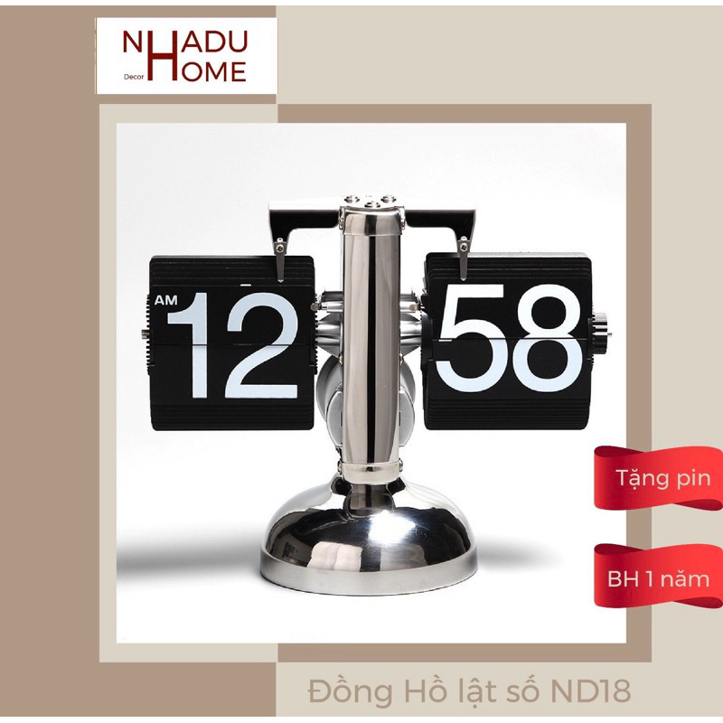 Đồng hồ lật số decor tinh tế, hiện đại ND18