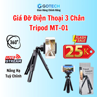 Giá Đỡ Điện Thoại Để Bàn 3 Chân, Tripod MT01 Kẹp Điện Thoại Để Bàn Gấp Gọn Livestream Chụp Ảnh Quay Phim Tiện Lợi Giá Rẻ