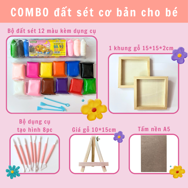 Đất Sét Siêu Nhẹ COMBO Tạo Hình Làm Tranh Đất Sét Cho Bé - Handmade Nhamoon