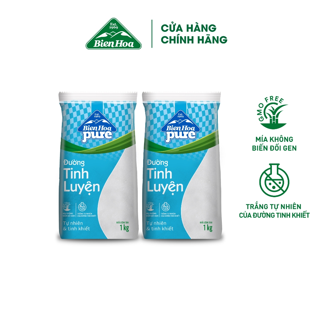 Combo 2 Túi Đường Tinh Luyện Pure Biên Hòa 1kg/túi