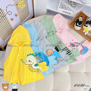Áo Choàng che nắng ,gió cúc bấm chất cotton thun mềm mại hình thú dễ thương cho bé trai/ bé gái từ sơ sinh đến 20kg