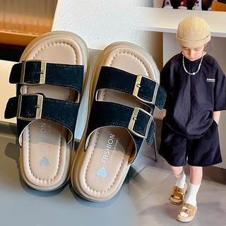 Dép Lê Xỏ Bé Trai Bé Gái Hè 2024 Chất Da mềm Dép đi biển Phong cách thoải mái với đế cao cho bé Outfit tự tin hơn