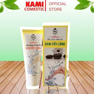 Kem tẩy lông trắng sáng mịn da Collagen KZ 90ml chuyên dùng tẩy lông chân, tay, vùng kín an toàn, không đau rát - KAMI
