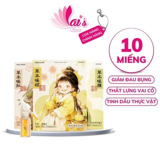 Hộp 10 miếng dán làm ấm bụng, thắt lưng, cổ vai gáy tặng kèm tinh dầu thảo dược wecan giảm đau bụng kinh đau mỏi vai gáy