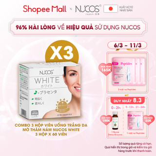 Combo 3 hộp viên uống trắng da mờ thâm nám Nucos White 3 x 60 viên