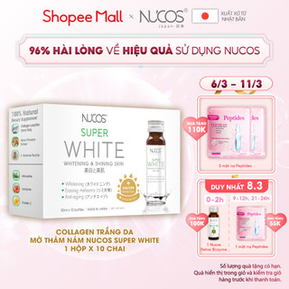 Nước uống collagen trắng da mờ thâm nám Nucos Super White 50ml x 10 chai
