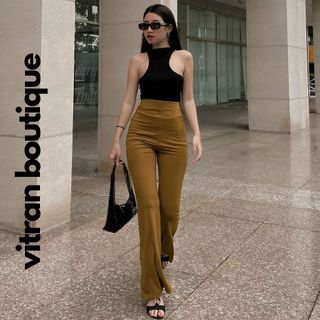 Quần Ống Loe Thun Gân Nữ VITRAN BOUTIQUE 3 Màu