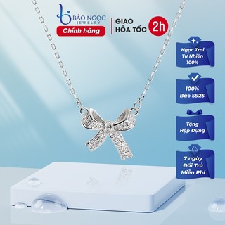 Dây chuyền bạc nữ 925 mặt nơ tiểu thư đính đá cao cấp phong cách nhẹ nhàng nữ tính - DB2949 - Bảo Ngọc Jewelry