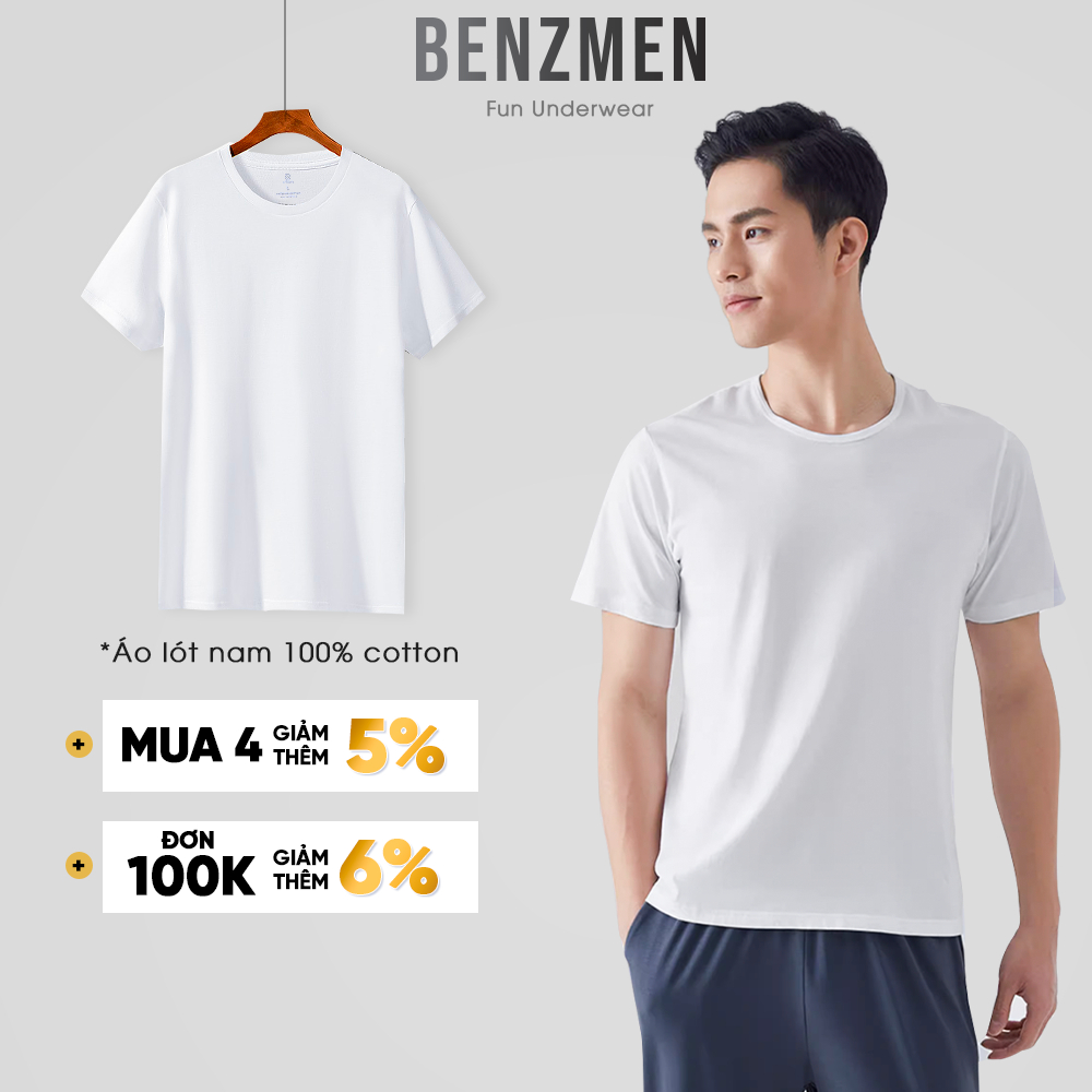 Áo lót nam Benzmen chất liệu cotton 100% thông thoáng, thấm hút mồ hôi cao - Bc22