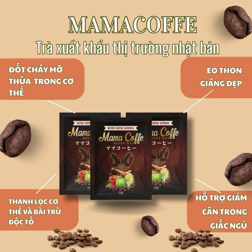 Cà phê Mama Coffe giảm cân, giảm mỡ cấp tốc an toàn và hiệu quả (1 hộp 15 gói )