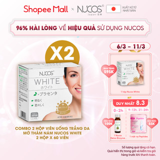 Combo 2 hộp viên uống trắng da mờ thâm nám Nucos White 2 x 60 viên