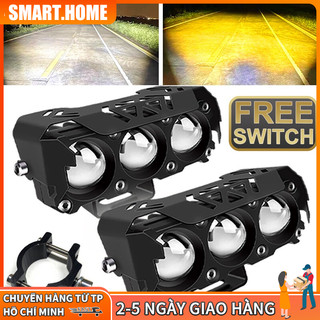 Đèn led sương mù siêu sáng 2024 12v 24v cho xe hơi xe máy - dèn trợ sáng xe máy đèn bi cầu mini đèn pha led
