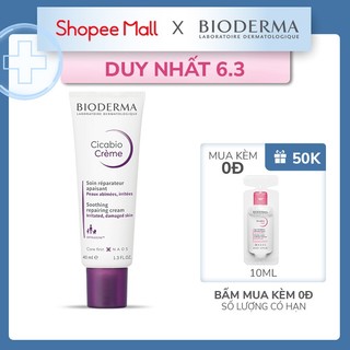 Kem dưỡng phục hồi da tổn thương Bioderma Cicabio Crème - 40ml