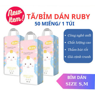 [COMBO 50 MIẾNG] Tã/Bỉm dán/RUBY  size S,M.