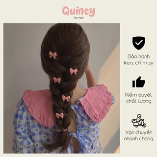 Kẹp tóc nơ nhựa màu hồng dễ thương xinh xắn