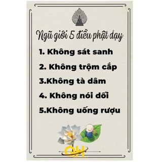 Tranh Lời Phật Dạy, chất liệu gỗ in tráng gương tràn viền treo tường