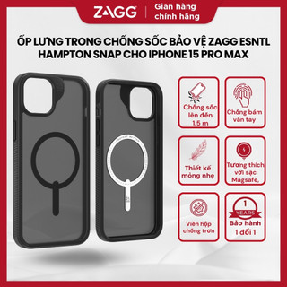 Ốp lưng trong chống sốc bảo vệ ZAGG ESNTL Hampton Snap cho iPhone 15 Pro/Pro Max - Bảo hành 12 tháng - Hàng chính hãng