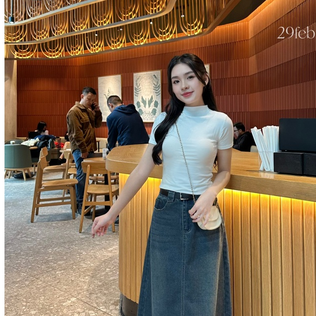 Áo babytee thun cổ leo ngắn tay dáng ôm trẻ trung, Áo thun cotton zip nhún eo nữ tính hottrend - 29feb.closet - A286 | BigBuy360 - bigbuy360.vn