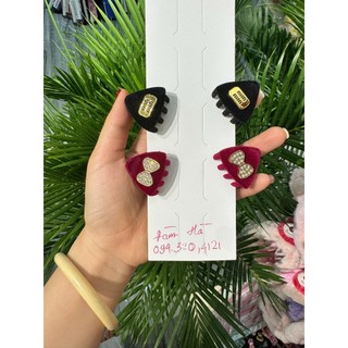 Kẹp mini hình tam giác nhung- kẹp đỉnh nhung p595