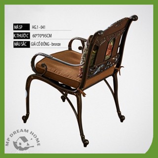 Ghế nhôm đúc nhập khẩu - Ghế sân vườn ngoài trời có tựa tay bảo hành chất liệu không gỉ trọn đời