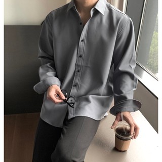 KKL BASIC xám - sơ mi nam dày ít nhăn CHUỘT TRẮNG