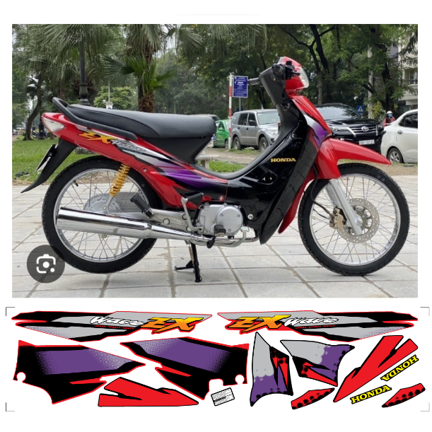 Trọn bộ tem 3 lớp Wave Zx màu trắng, Wave nhỏ màu trắng