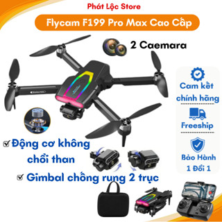 Flycam F199 Pro Max Cảm Biến Chống Va Chạm, Plycam mini Camera Chống Rung 2 Trục, Động Cơ Không Chổi Than