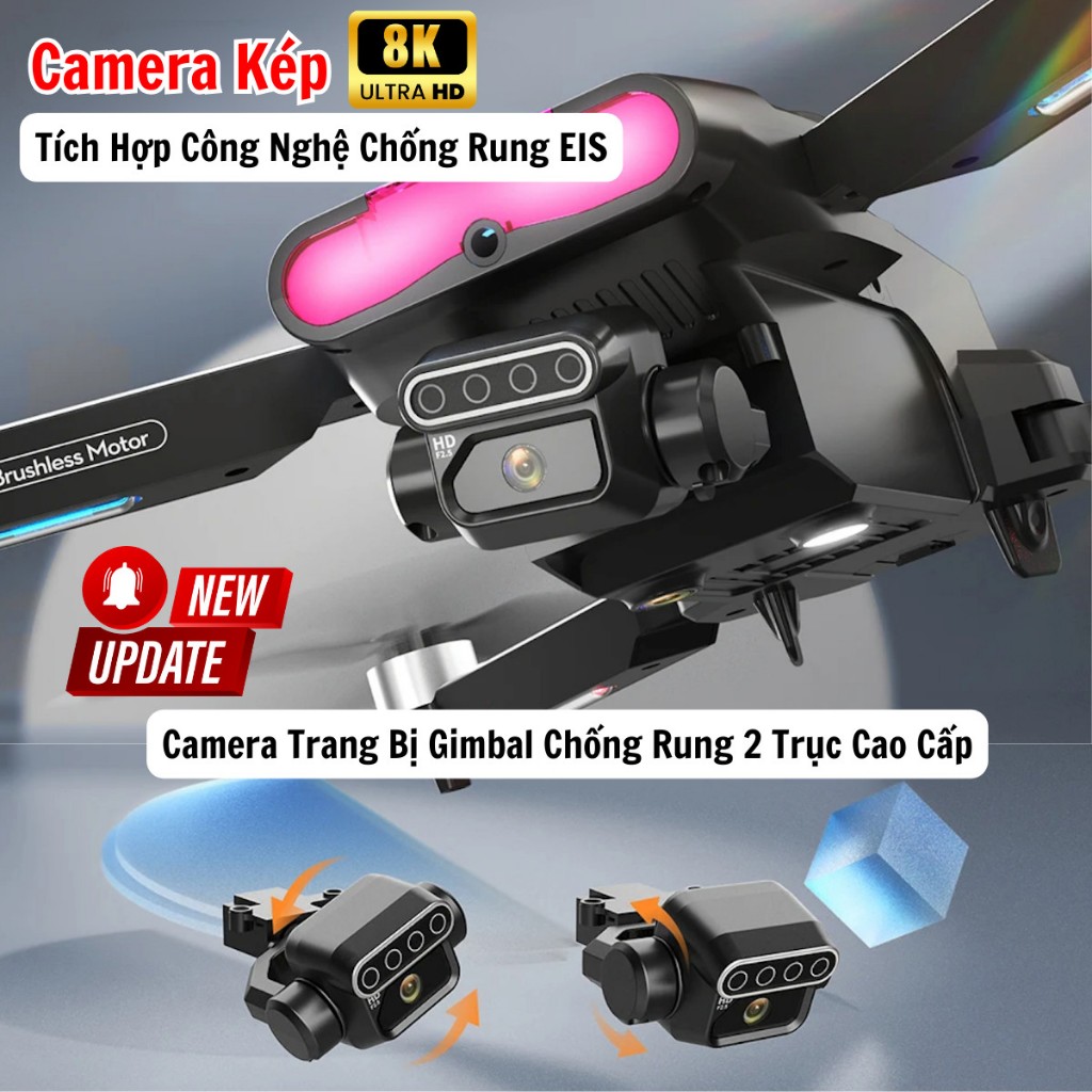 Flycam F199 Pro Max Cảm Biến Chống Va Chạm, Plycam mini Camera Chống Rung 2 Trục, Động Cơ Không Chổi Than | BigBuy360 - bigbuy360.vn