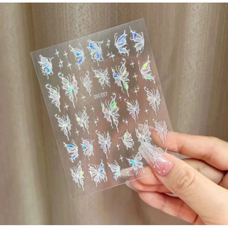 Stick bướm óng ánh làm nail miếng dán hình con bướm