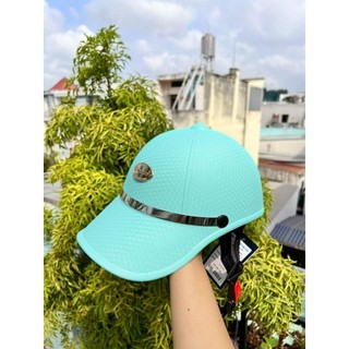 Mũ bảo hiểm kết sọc carô màu xanh ngọc _ có lỗ cột tóc