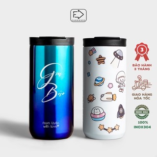 Ly giữ nhiệt khắc tên Holic v2 500ml Fan House cốc giữ nhiệt 12h inox 304 tặng que rửa bình, sticker trang trí