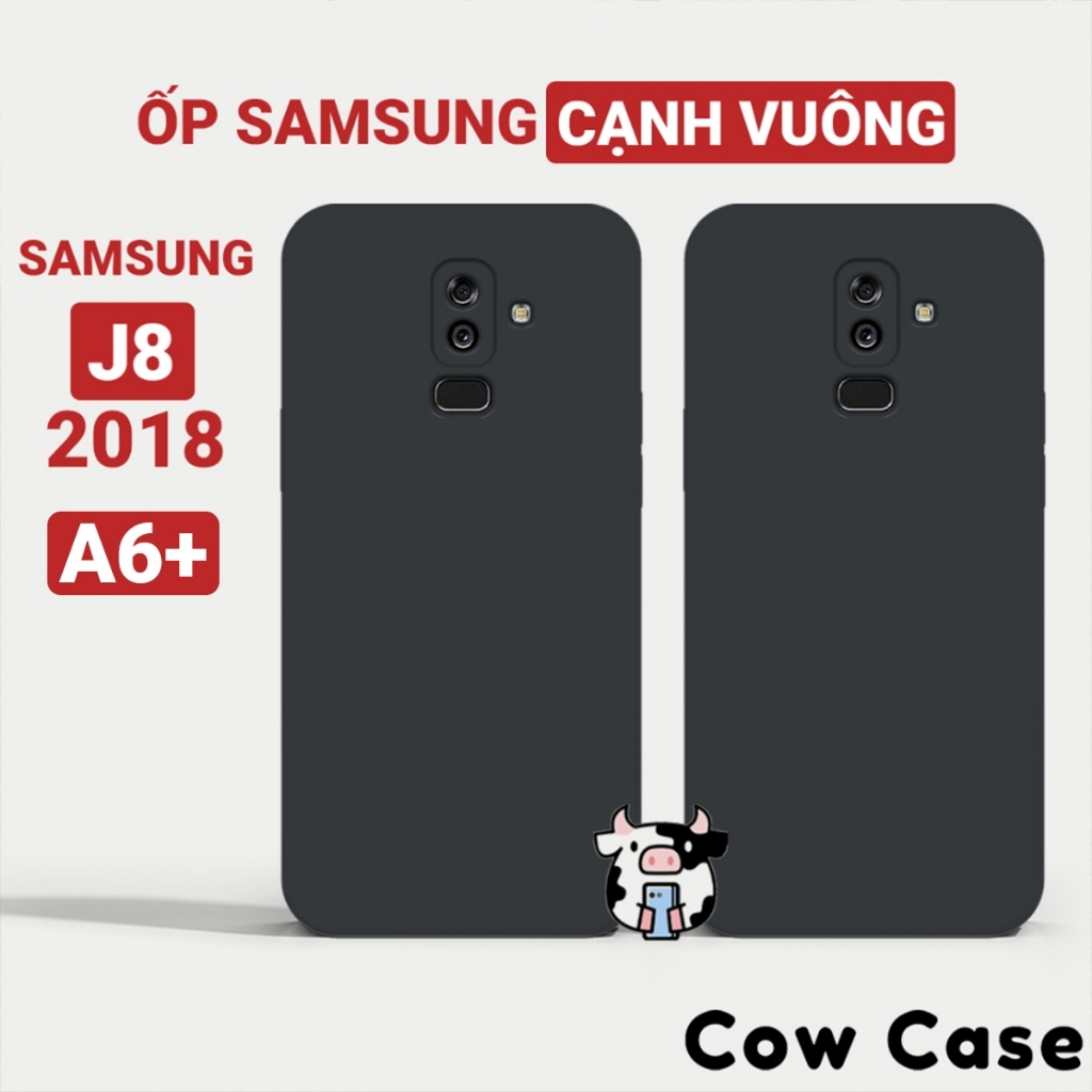 Ốp lưng Samsung J8 2018, A6 Plus cạnh vuông Cowcase | Vỏ điện thoại SS galaxy bảo vệ camera toàn diện TRON