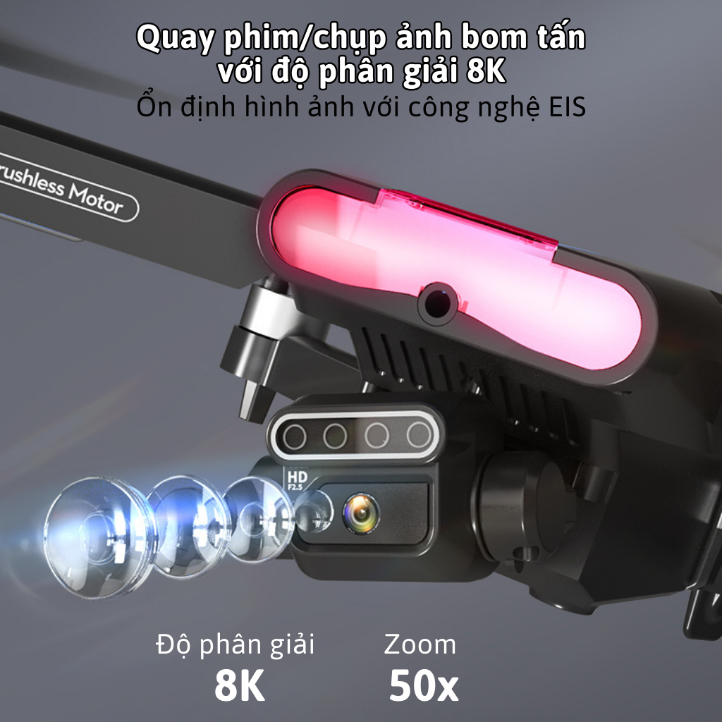 Playcam Mini F199 Pro Max Cảm Biến Tránh Vật Cản, Máy Bay Flycam 4k Camera Chống Rung 2 Trục, Bay Xa 1000m | BigBuy360 - bigbuy360.vn