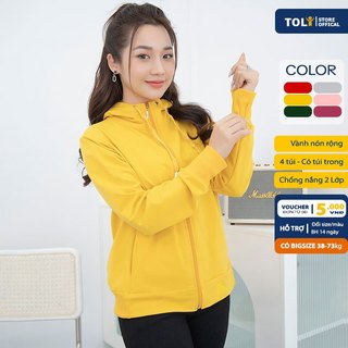 Áo khoác nữ TOLI có túi trong, vành mũ rộng chống nắng tốt, vải dày dặn cao cấp, có bigisze 
