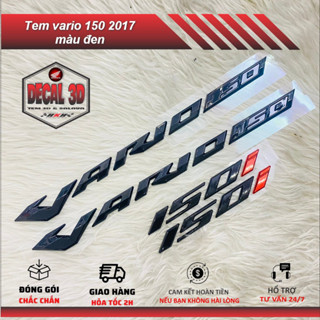 Tem chữ nổi vario 150 2017 màu đen bóng nhựa cứng bám dính tốt