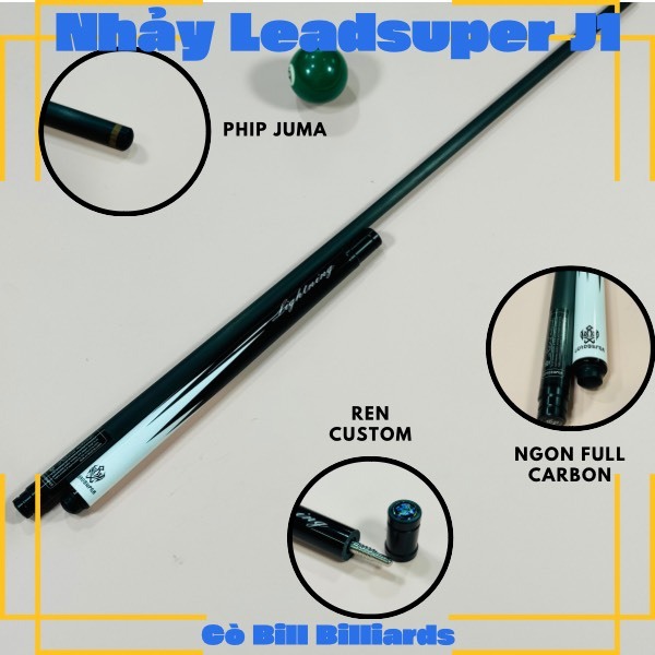 Cơ bida nhảy Leadsuper carbon (ngọn full carbon)