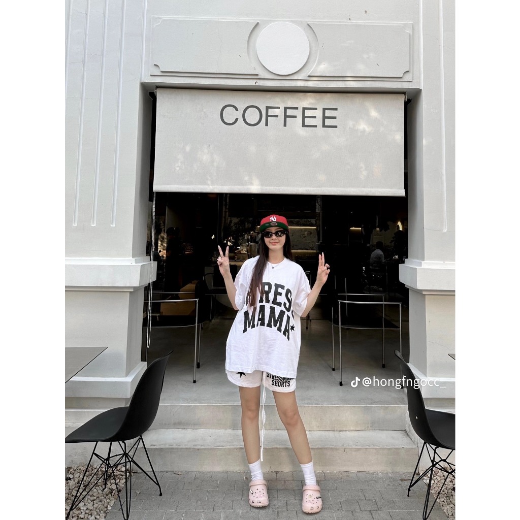 Set Bộ Lửng Thể Thao In Chữ STRESS Chất Liệu Cotton Form Unisex Nam Nữ Đều Mặc Được