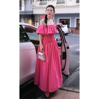 [Kim Clothing] Đầm bèo vai nhúng thun bo eo dáng dài xoè tôn dáng mặc được 3 kiểu
