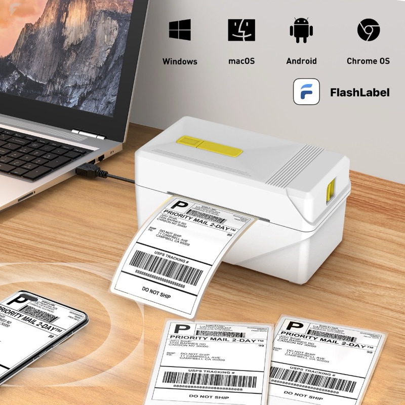 Máy in nhiệt bluetooth A318BT, máy in team dán sản phẩm