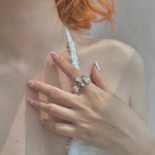 Nhẫn kiểu đính đá hạt to và nhỏ R121 Choker Club